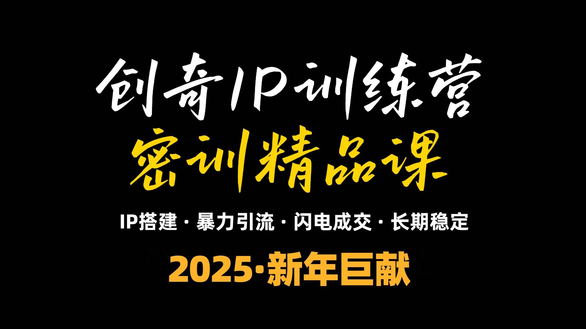 图片[1]-2025年“知识付费IP训练营”小白避坑年赚百万，暴力引流，闪电成交-三玖社区