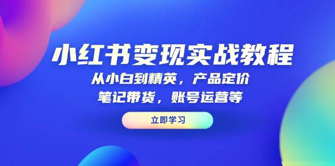 图片[1]-小红书变现实战教程：从小白到精英，产品定价，笔记带货，账号运营等-三玖社区