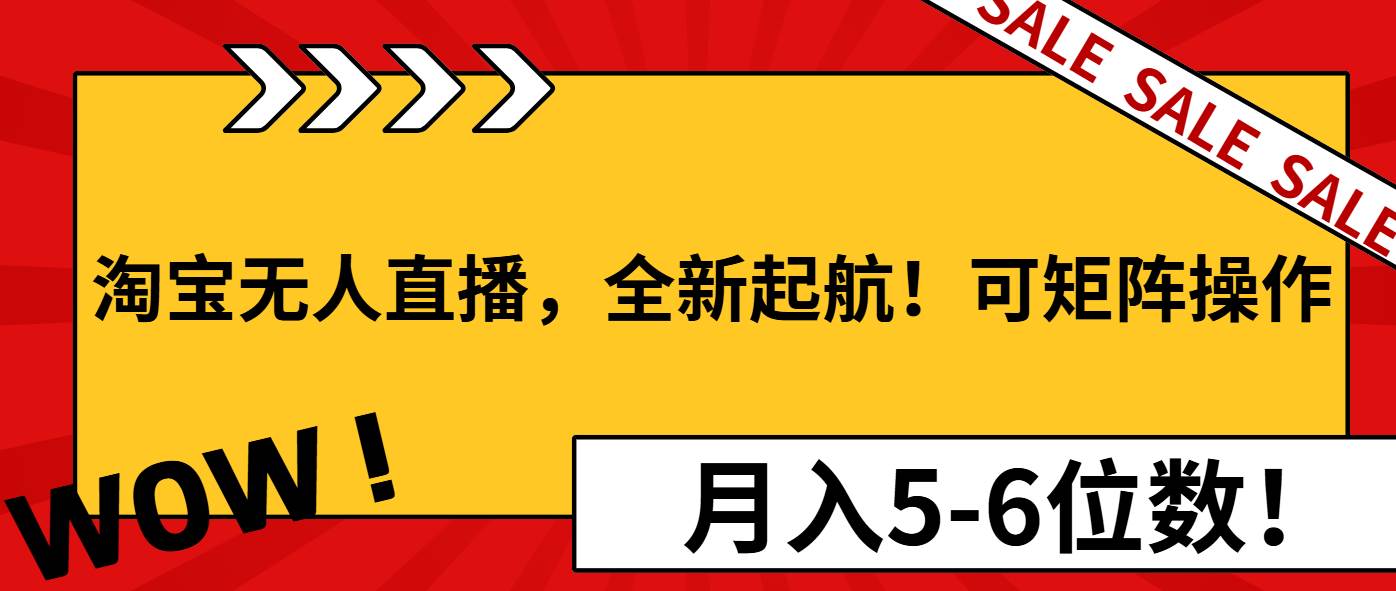 图片[1]-淘宝无人直播，全新起航！可矩阵操作，月入5-6位数！-百盟网