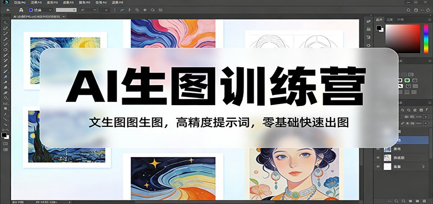 AI生图训练营:文生图图生图,高精度提示词,零基础快速出图-百盟网