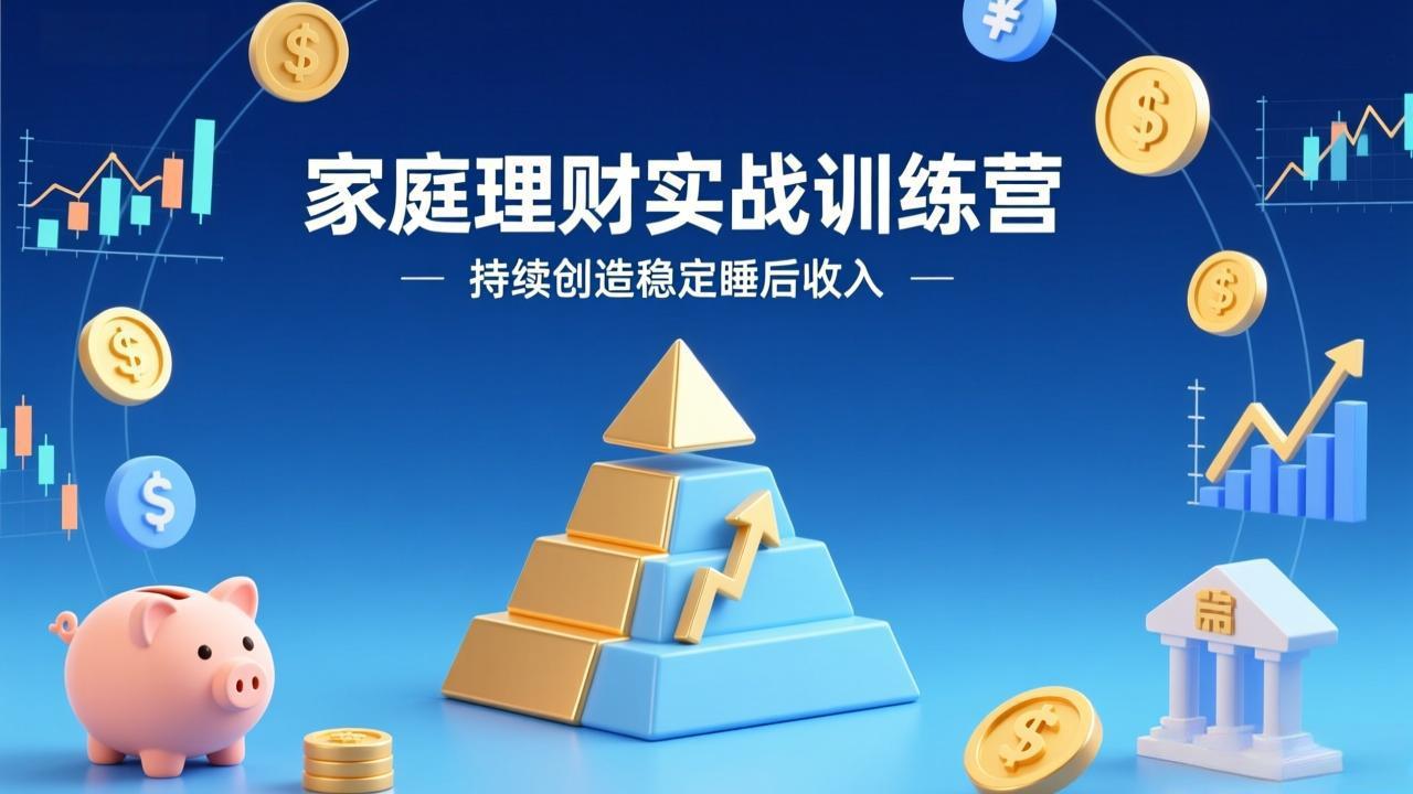 家庭理财实战训练营:从0到1建体系,三阶进阶层层递进,助你持续创造稳定睡后收入-百盟网