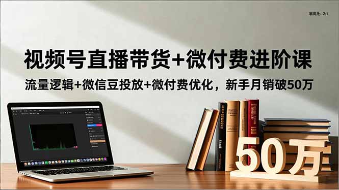 视频号直播带货+微付费进阶课:流量逻辑+微信豆投放+微付费优化,新手月销破50万-百盟网