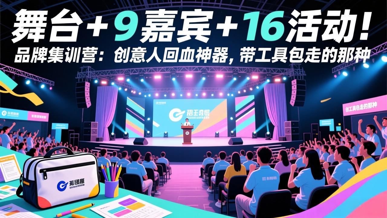 舞台 + 9 嘉宾 + 16 活动!品牌集训营:创意人回血神器,带工具包走的那种-百盟网
