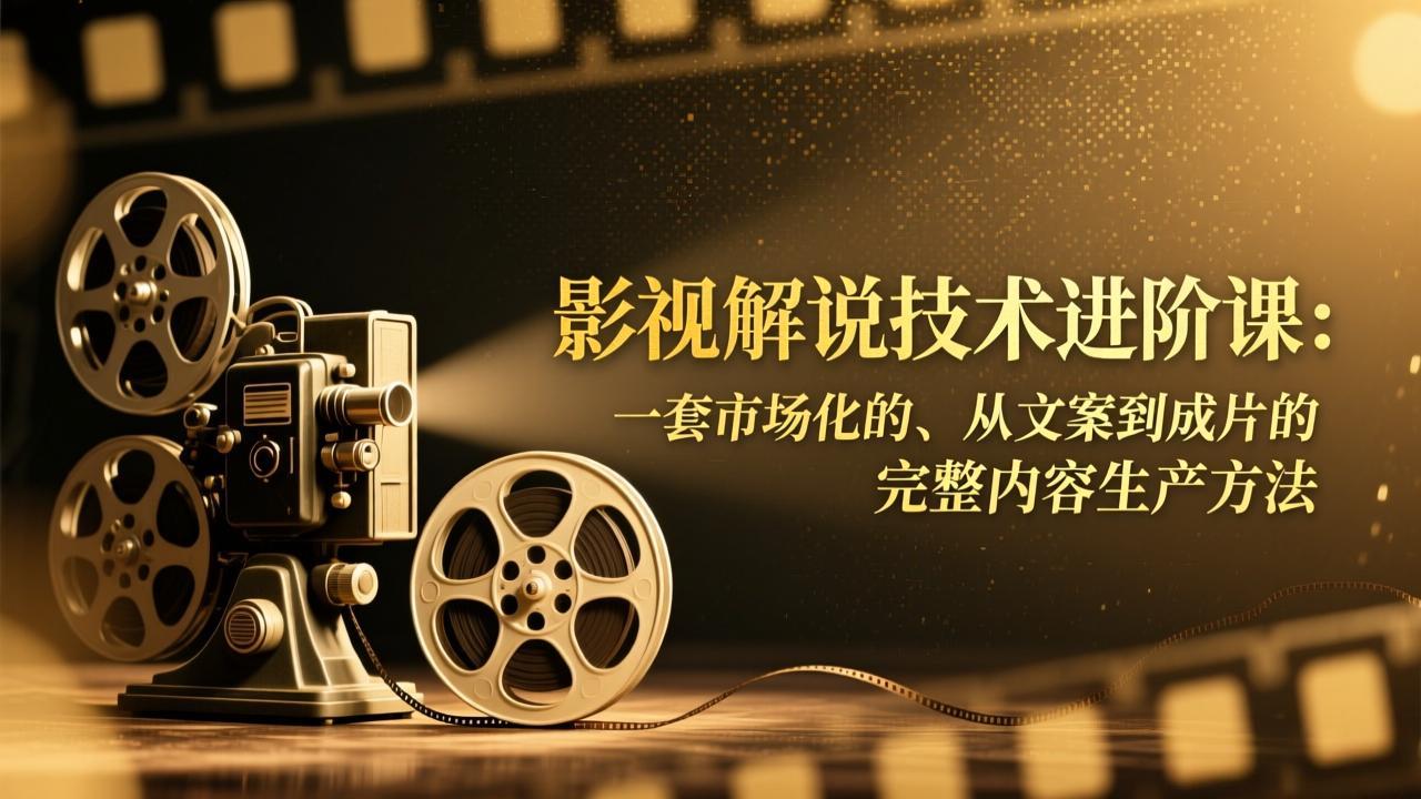 影视解说技术进阶课:一套市场化的、从文案到成片的完整内容生产方法-百盟网