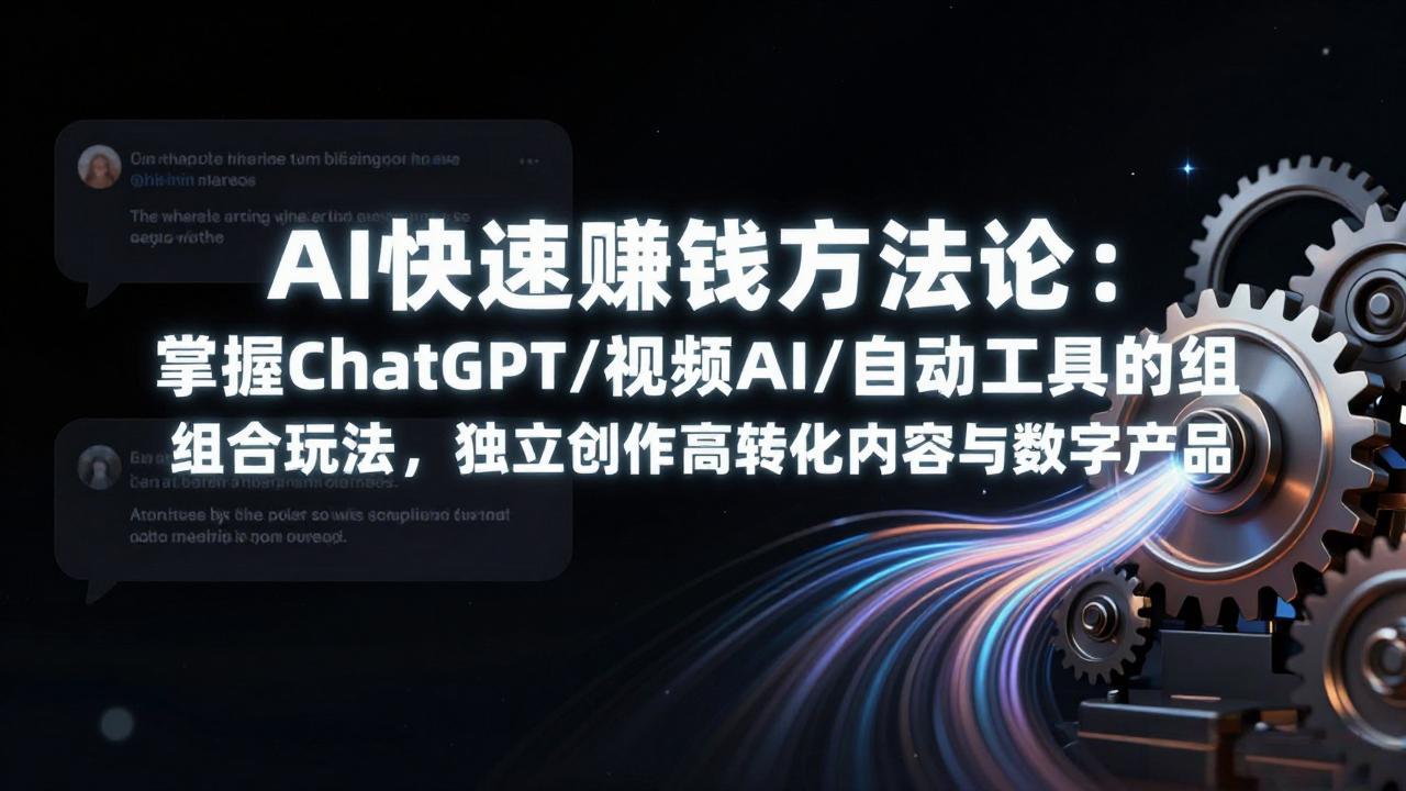 AI快速赚钱方法论:掌握ChatGPT/视频AI/自动化工具的组合玩法,独立创作高转化内容与数字产品-百盟网