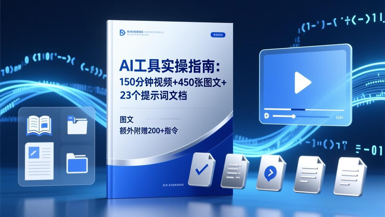 AI工具实操指南:150分钟视频+450张图文+23个提示词文档,额外附赠200+指令-百盟网