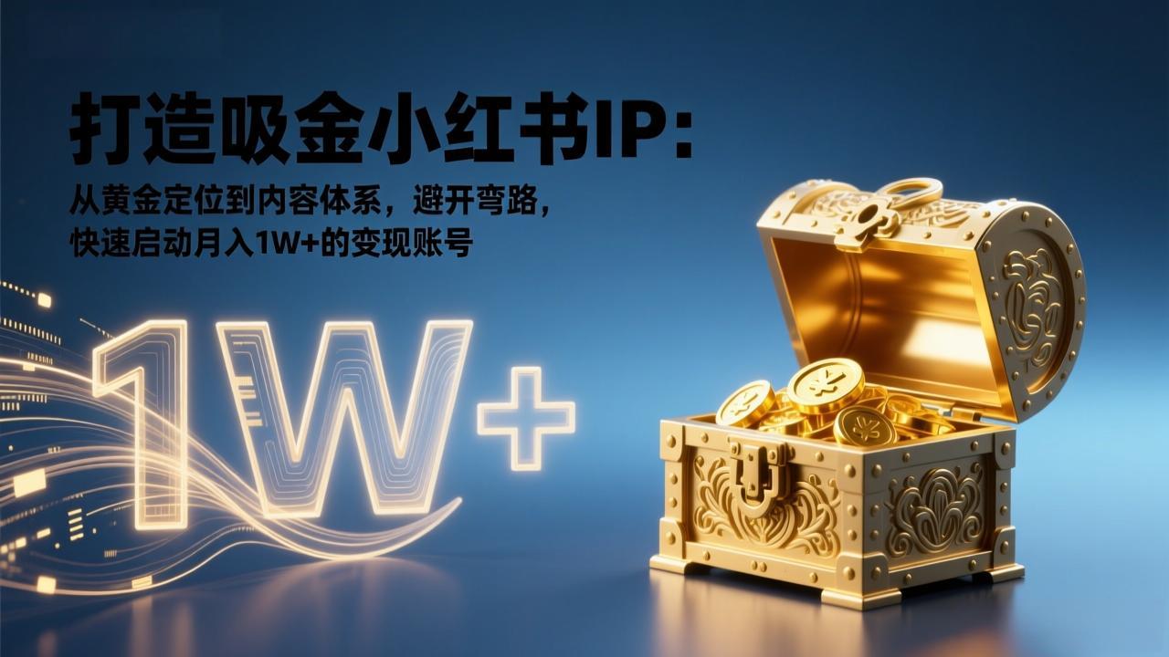 打造吸金小红书IP:从黄金定位到内容体系,避开弯路,快速启动月入1W+的变现账号-百盟网