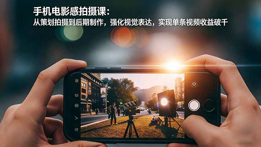 手机电影感拍摄课:从策划拍摄到后期制作,强化视觉表达,实现单条视频收益破千-百盟网