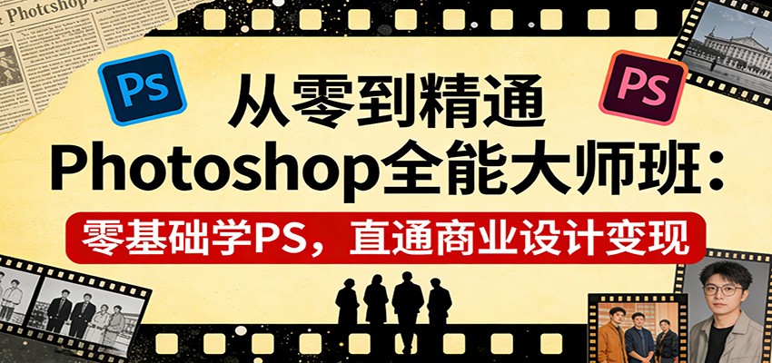 从零到精通Photoshop全能大师班:零基础学PS,直通商业设计变现-百盟网