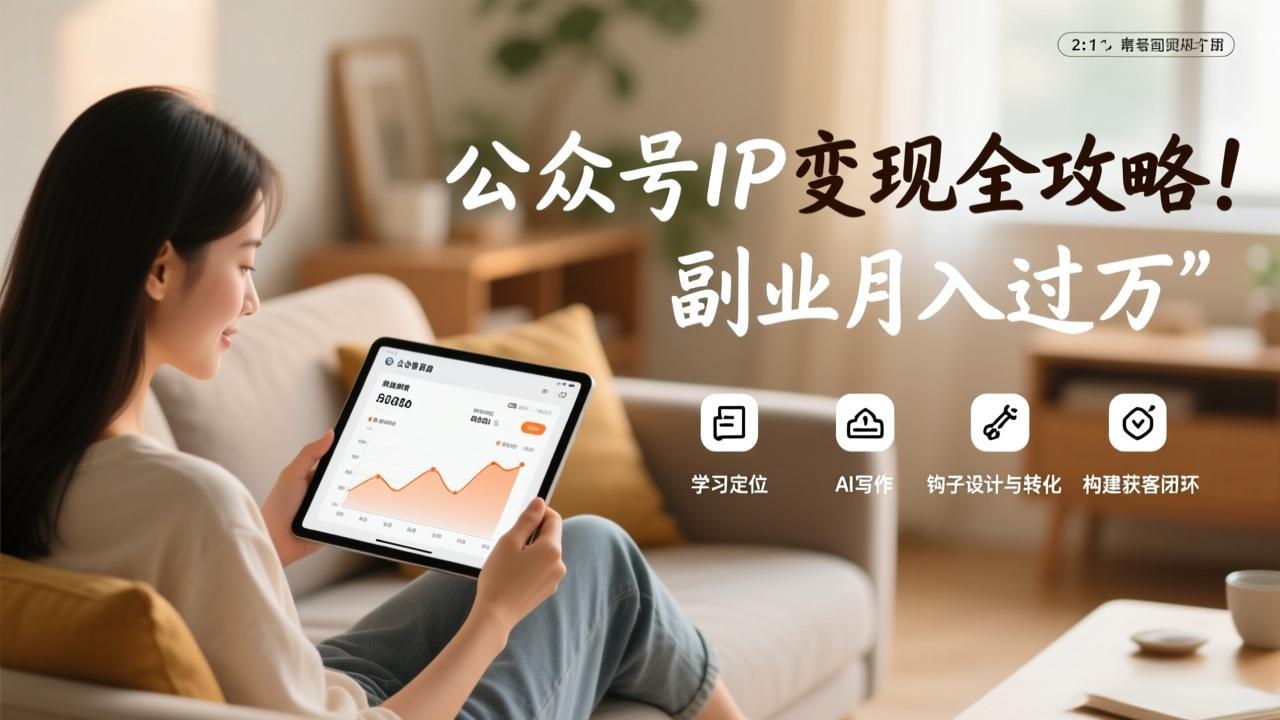 公众号IP变现全攻略,学习定位、AI写作、钩子设计与转化,构建获客闭环,副业月入过万-百盟网