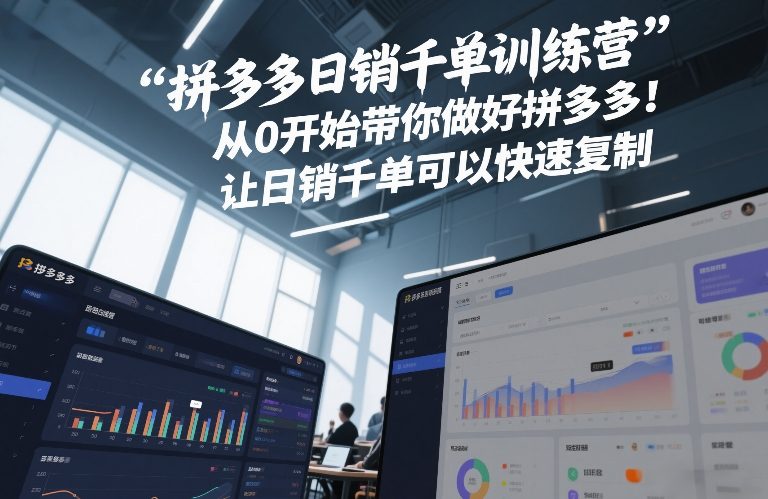 拼多多日销千单训练营,从0开始带你做好拼多多,让日销千单可以快速复制(更新26年2月)-百盟网