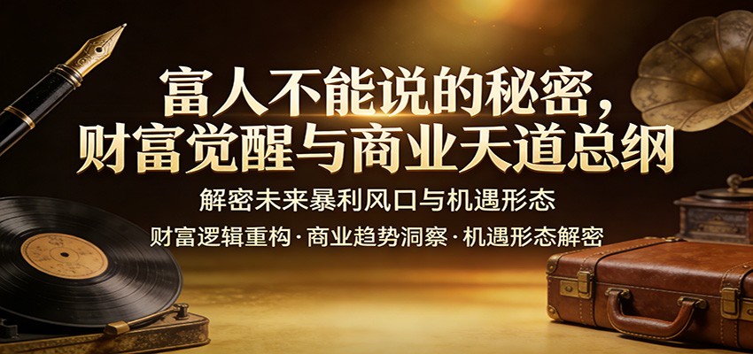 富人不能说的秘密,财富觉醒与商业天道总纲,解密未来暴利风口与机遇形态-百盟网