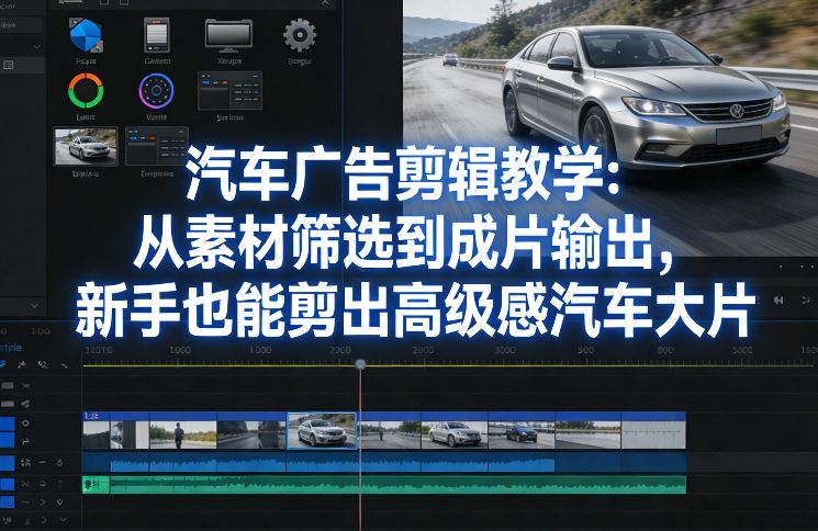 汽车广告剪辑教学:从素材筛选到成片输出,新手也能剪出高级感汽车大片-百盟网