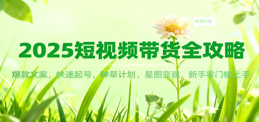 2025短视频带货全攻略:爆款文案,快速起号,种草计划,星图变现,新手零门槛上手-百盟网