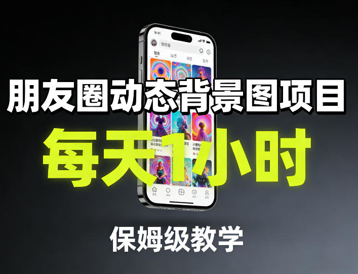 朋友圈动态背景图项目,每天1小时,保姆级教学-百盟网