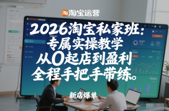 2026淘宝私家班:专属实操教学,从0起店到盈利,全程手把手带练(更新26年3月)-百盟网