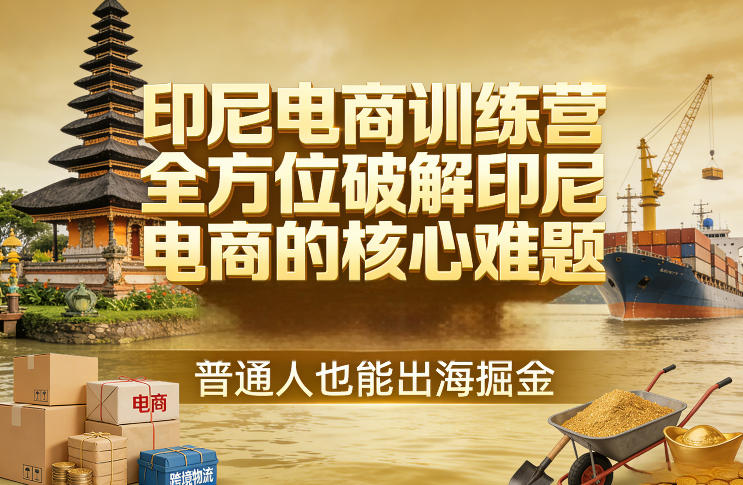 印尼电商训练营,全方位破解印尼电商的核心难题,普通人也能出海掘金-百盟网