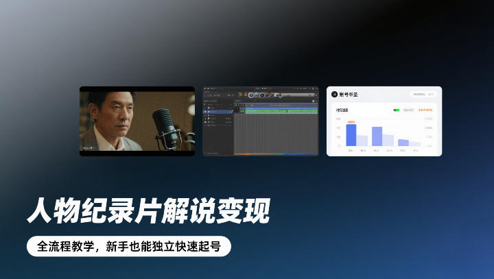 人物纪录片解说变现,全流程教学,新手也能独立快速起号-百盟网