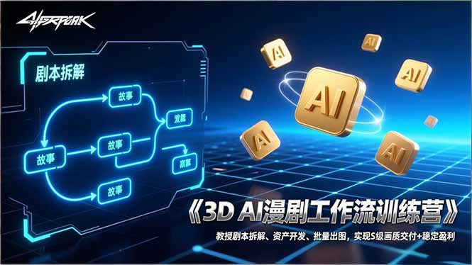 3D AI漫剧工作流训练营:教授剧本拆解、资产开发、批量出图,实现S级画质交付+稳定盈利-百盟网