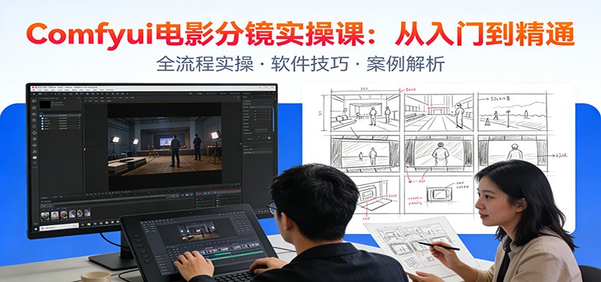 ComfyUI电影分镜实操课:分镜一致性,全流程AI视频制作,零基础也能做专业分镜-百盟网