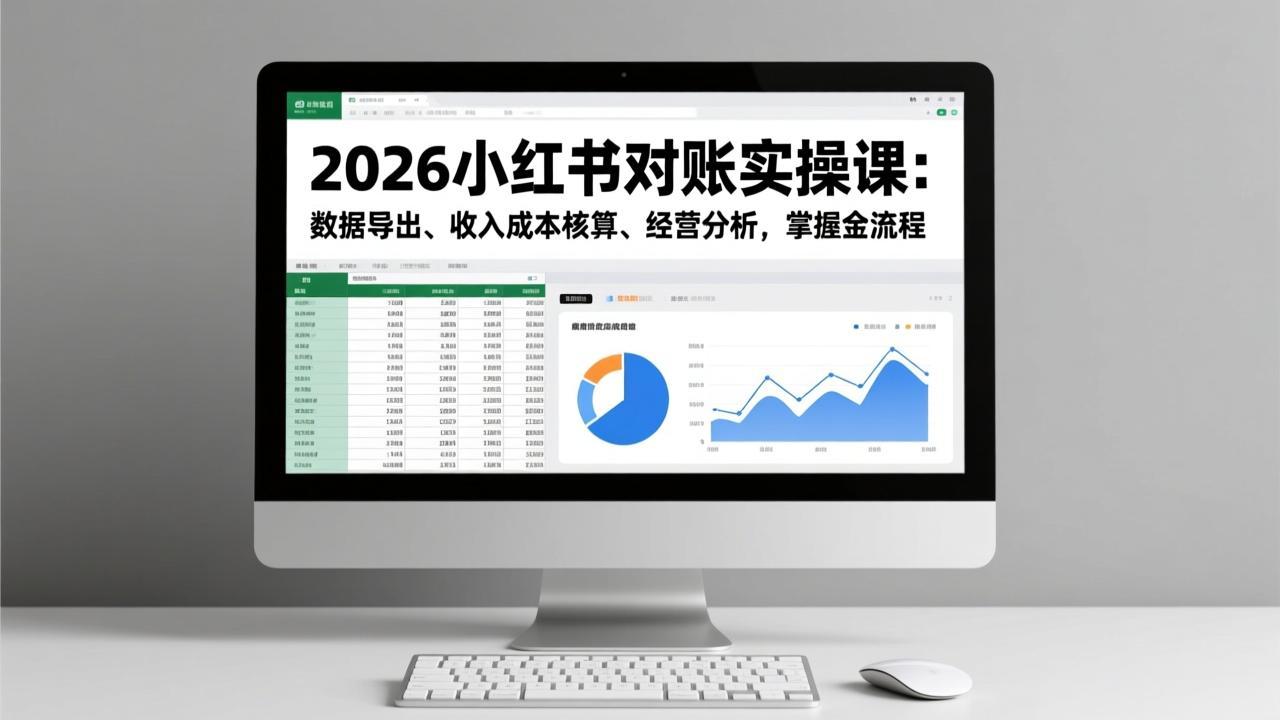 2026小红书对账实操课:数据导出、收入成本核算、经营分析,掌握全流程-百盟网