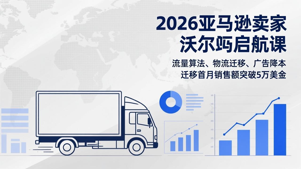2026亚马逊卖家沃尔玛启航课,流量算法、物流迁移、广告降本,迁移首月销售额突破5万美金-百盟网
