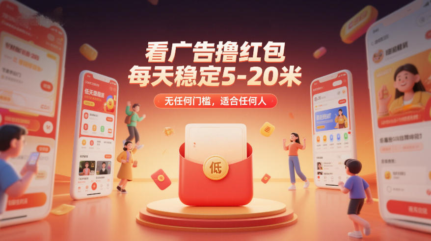 看广告撸红包,每天稳定5-20米,无任何门槛,适合任何人-百盟网
