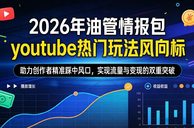 2026年油管情报包,youtube热门玩法风向标,助力创作者精准踩中风口,实现流量与变现的双重突破(更新)-百盟网