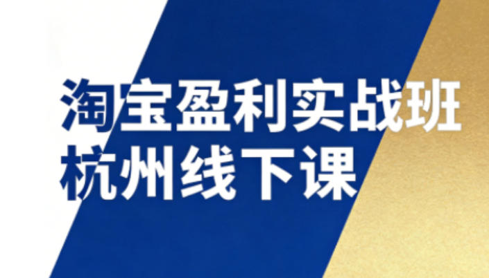 淘宝盈利实战班杭州线下课12月26-28日(音频+字幕),帮你掌握SOP流程+12门核心技术-百盟网