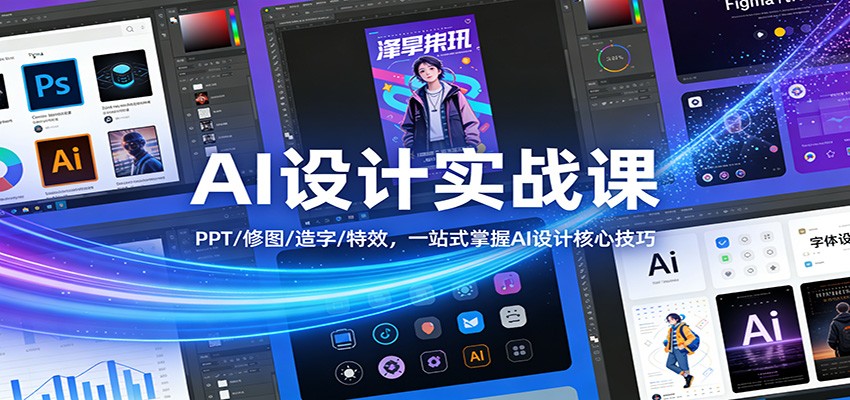AI设计实战课:PPT/修图/造字/特效,一站式掌握AI设计核心技巧-百盟网