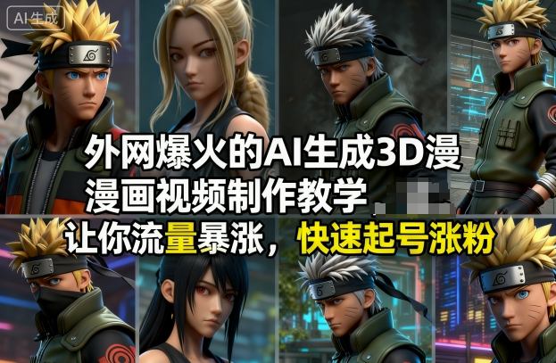 外网爆火的AI生成3D漫画视频制作教学,让你流量暴涨,快速起号涨粉!-百盟网