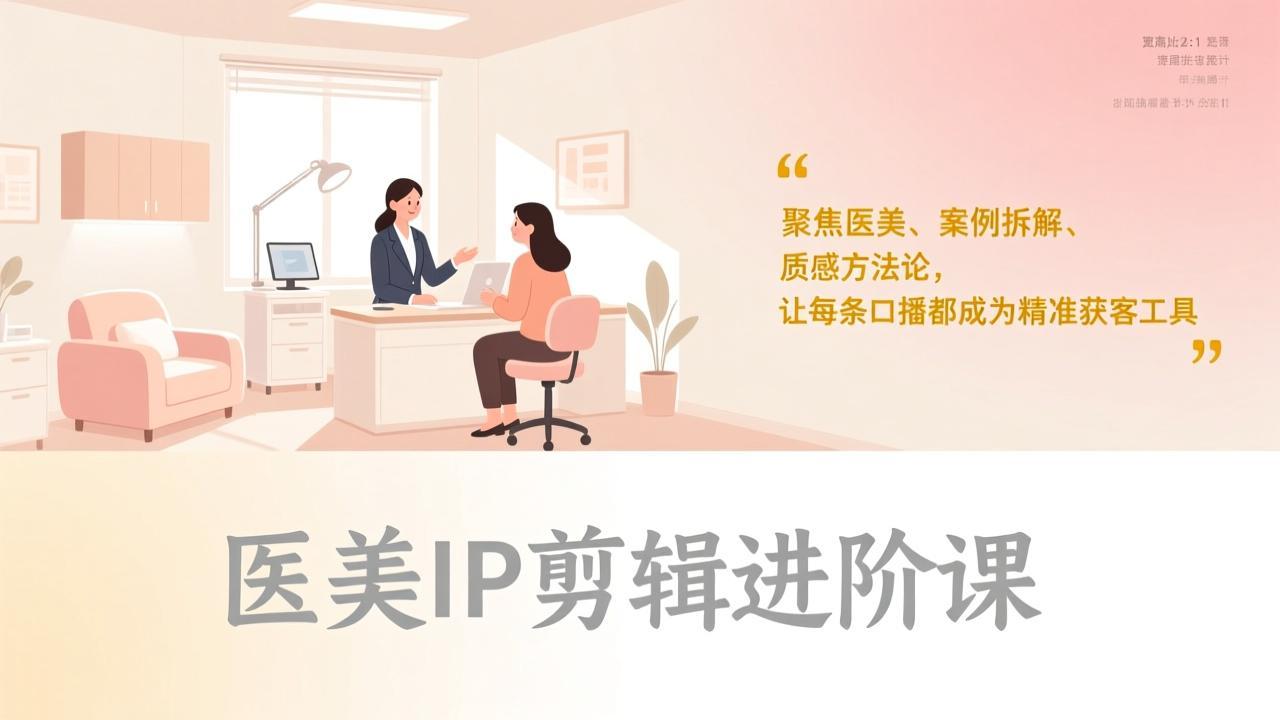 医美IP剪辑进阶课,聚焦医美、案例拆解、质感方法论,让每条口播都成为精准获客工具-百盟网