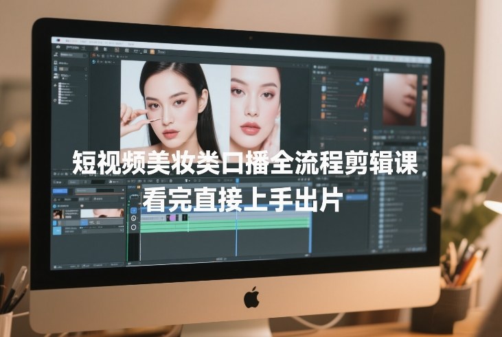 短视频美妆类口播全流程剪辑课,看完直接上手出片-百盟网
