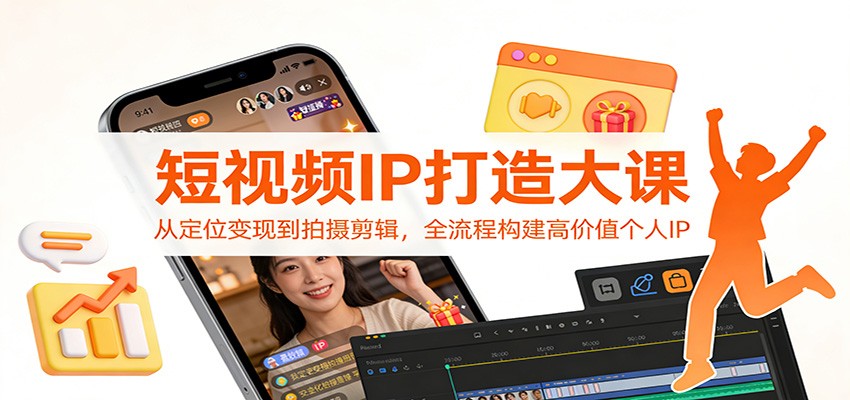 短视频IP打造大课:从定位变现到拍摄剪辑,全流程构建高价值个人IP-百盟网