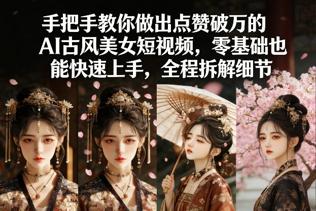手把手教你做出点赞破万的AI古风美女短视频,零基础也能快速上手,全程拆解细节-百盟网