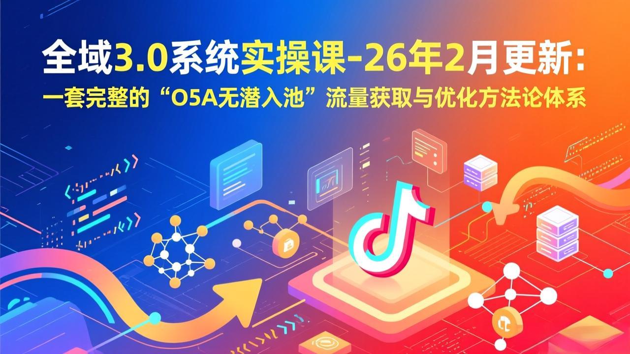 全域3.0系统实操课-26年2月更新:一套完整的“O5A无潜入池”流量获取与优化方法论体系-百盟网
