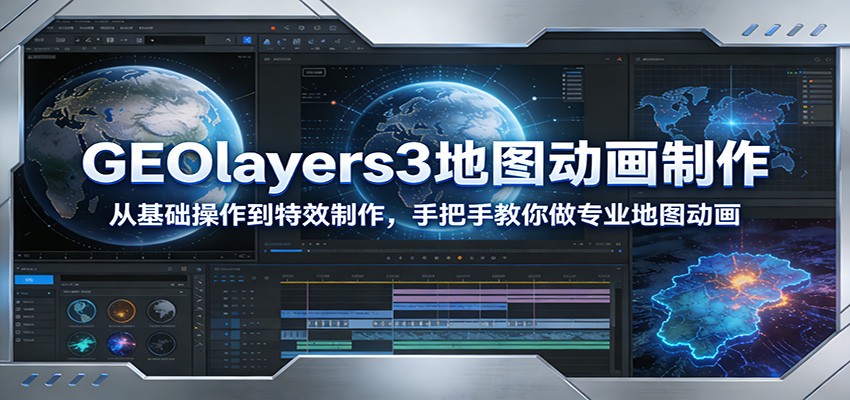 GEOlayers3地图动画制作:从基础操作到特效制作,手把手教你做专业地图动画-百盟网