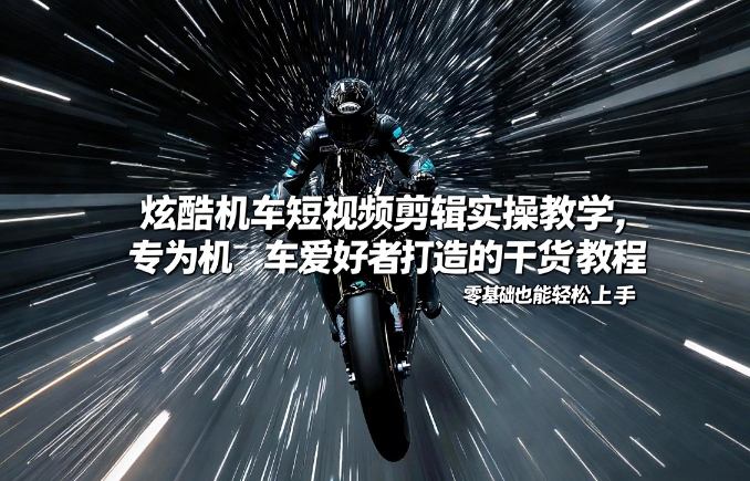 炫酷机车短视频剪辑实操教学,专为机车爱好者打造的干货教程,零基础也能轻松上手-百盟网