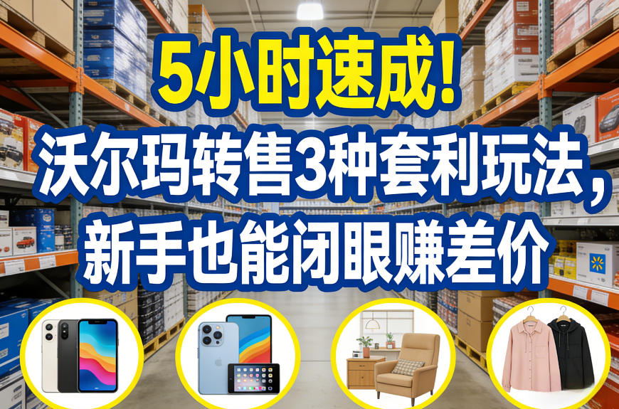 5小时速成!沃尔玛转售3种套利玩法,新手也能闭眼賺差价-百盟网