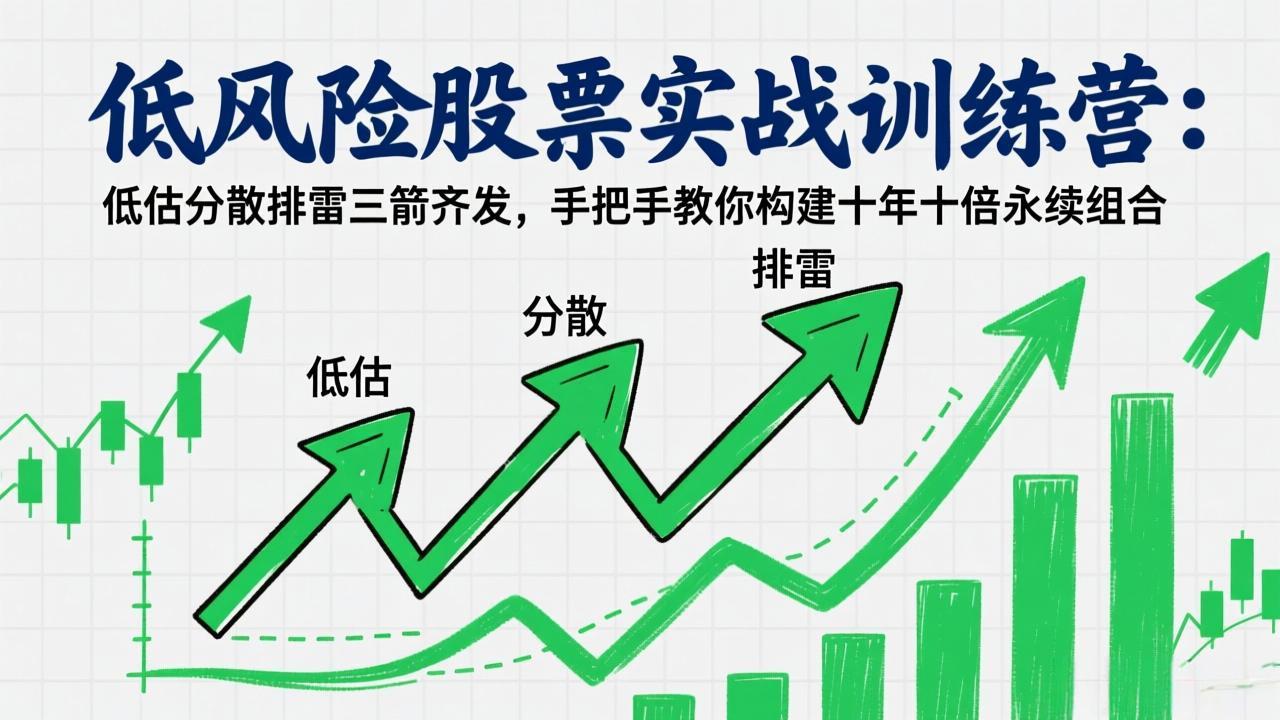 低风险股票实战训练营:低估分散排雷三箭齐发,手把手教你构建十年十倍永续组合-百盟网