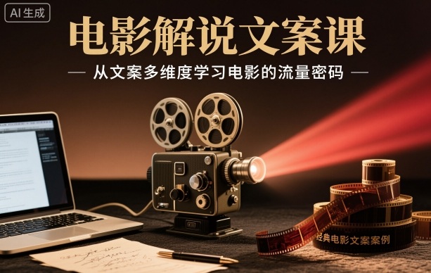 电影解说文案课,从文案多维度学习电影的流量密码-百盟网