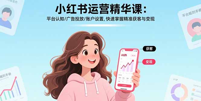 小红书运营精华课-更新:平台认知/广告投放/账户设置,快速掌握精准获客与变现-百盟网