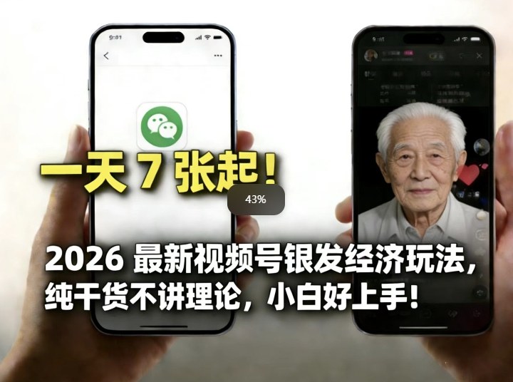 2026最新视频号银发经济玩法,轻松每天7张起,小白也可做-百盟网
