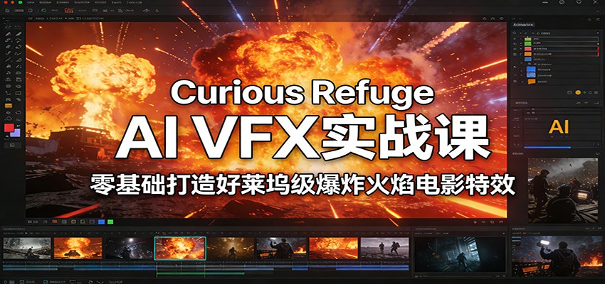Curious Refuge AI VFX实战课,零基础打造好莱坞级爆炸火焰电影特效-百盟网